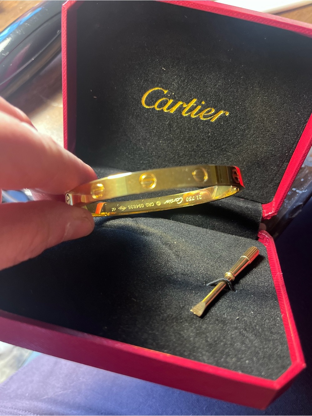 Cartier Red Velvet and Gold Logo Gift Box Set